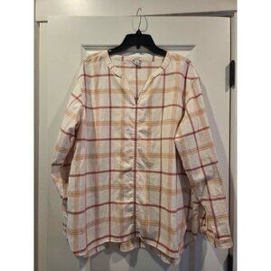 L.L Beans womens flannel style top XL